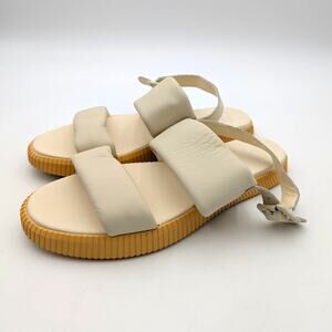 Sorel ONA Streetworks Go To Flat Sandals Women's Honey White Size US11 EU42